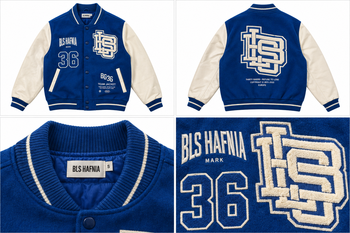 BLS Hafnia jakke – blue/white varsityjacket