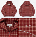 DesignedByZee Plaid Hooded Jacket – Red