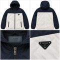 Prada Two-Tone Hooded Jacket – Navy/White