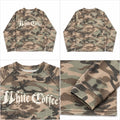 White Coffee Camo Waffle Long Sleeve