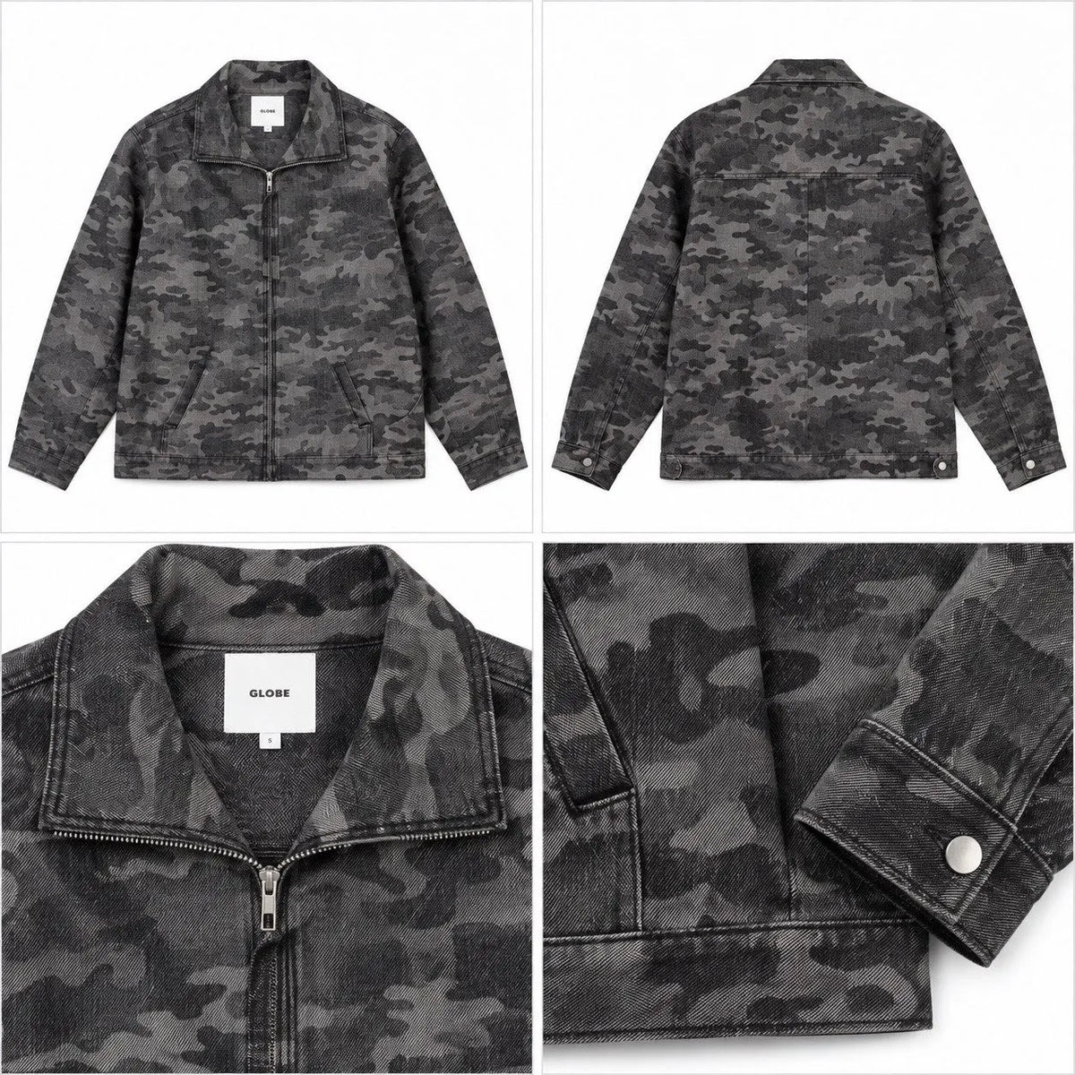 Globe denim jacket Camo Dark